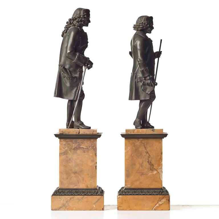 A pair of French bronze figures, circa 1825.