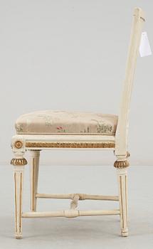 STOL, sengustaviansk, märkt Stockholms stolmakarämbete, Carl Johan Wadström, 1700-talets slut.