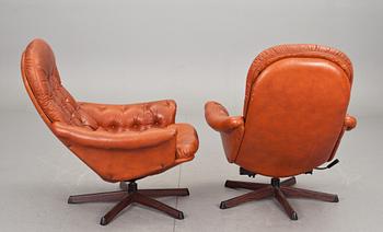 FÅTÖLJER, ett par, Göte-möbler, Nässjö, 1970-tal.