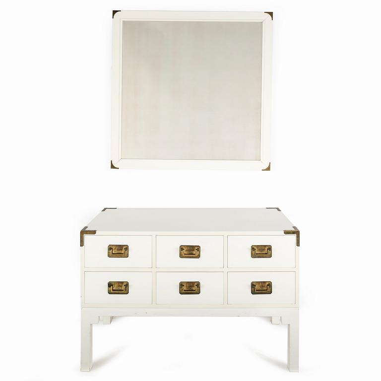 A mirror and chest of drawers from Nordiska Kompaniet Inredning, second half of the 20th Century.