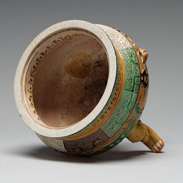 A tripod censer, China, presumably late Qing dynasty, circa 1900.