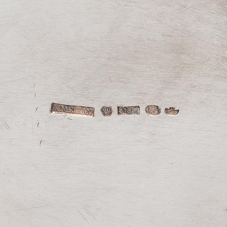 A three-piece gadrooned silver coffee set, Helsinki and Turku 1911 and 1914.