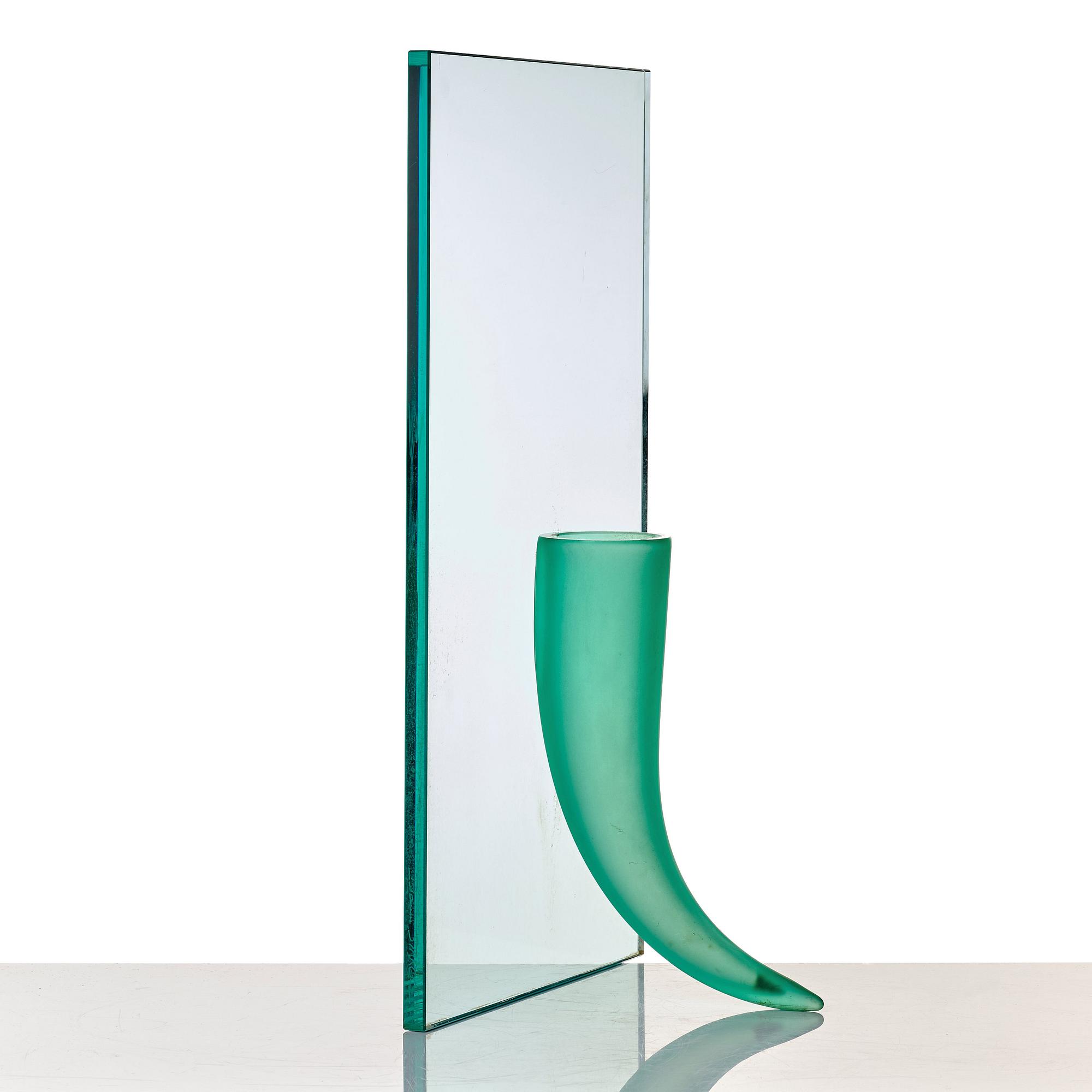 Philippe Starck, "Petite Etrangete Contre Un Mur", a sculpture/vase, ed. 50/50, Daum, Nancy, France, 1980's.