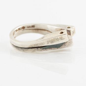 Jan-Christer Lundqvist, ring, sterling silver with white stones, Skövde 1981.
