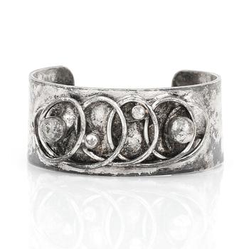 HÄNGE och KEDJAN samt ARMBAND, silver, försilvrad gulmetall och ametist kristall, Annette Borke, Danmark, 1960-70-talets.