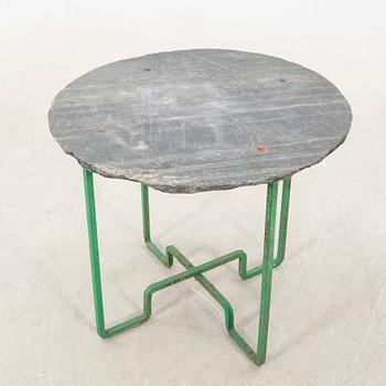 Carl Hörvik, a 1930s slate garden table nr 7 Produced by Grythyttan Stålmöbler & Skifferverket.