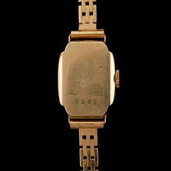 ARMBANDSUR, dam, 14k resp 18k, Elida, 1900-talets mitt. Totalvikt 19,8g.