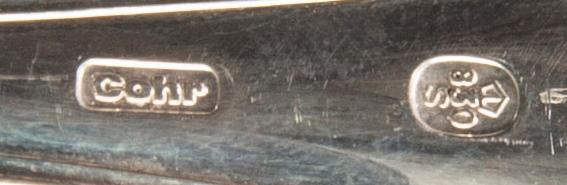 A Danish set of 28 pcs of silver cutlery mark of Cohr 20th century, total weight 1568 gram.