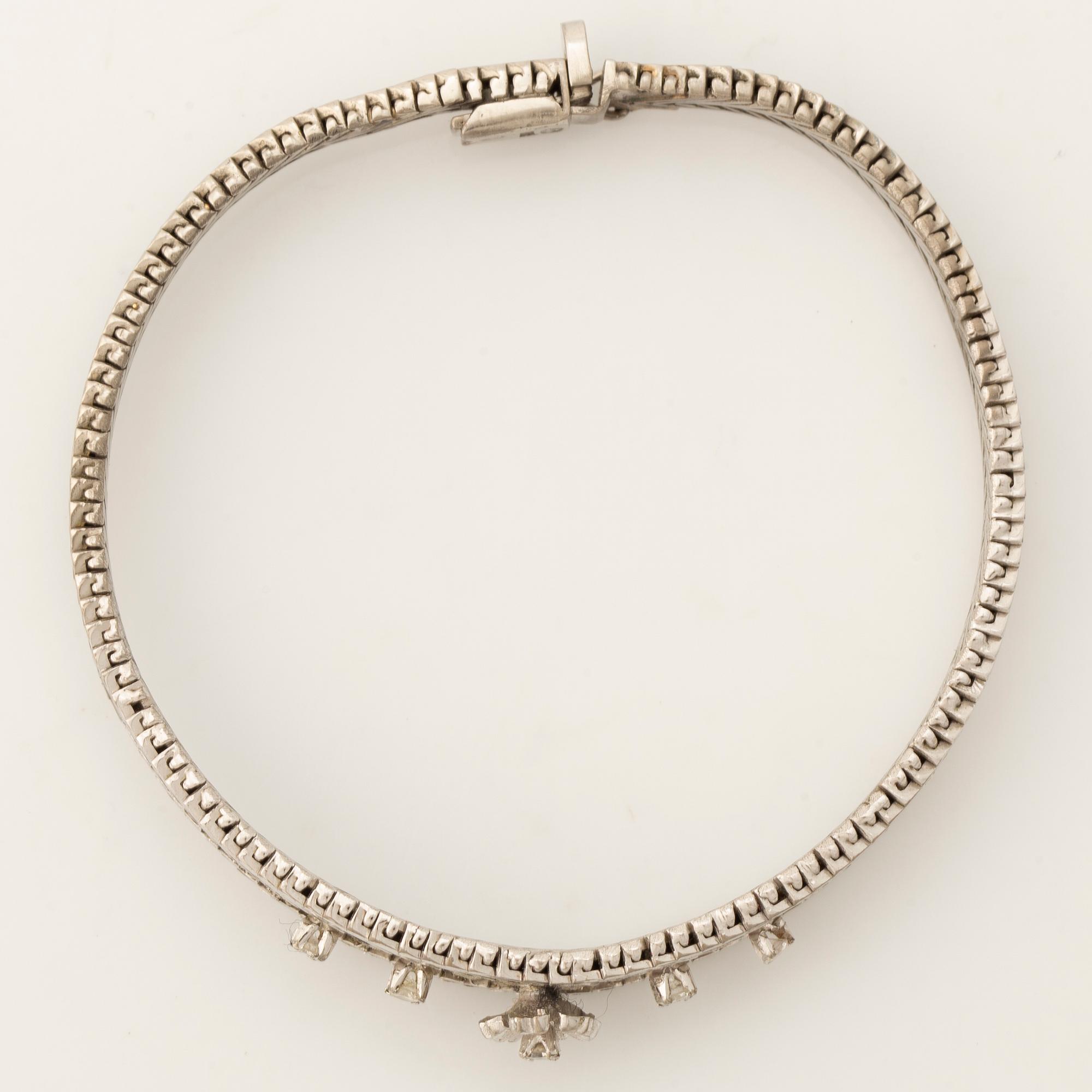 Brilliant cut diamond bracelet.