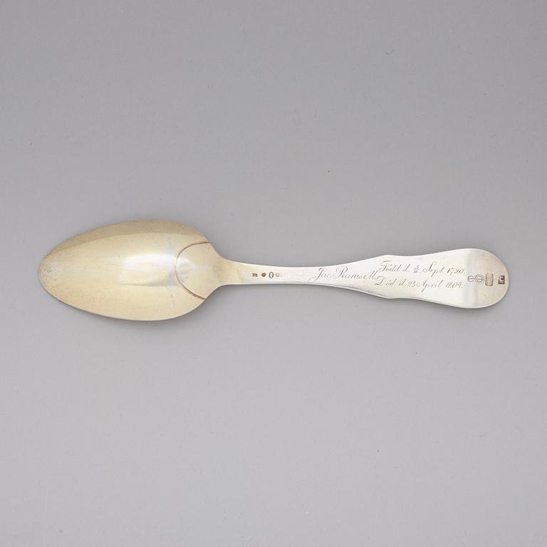 A Swedish early 19th century silver-gilt spoon, mark of Pehr Zethelius, Stockholm 1804.