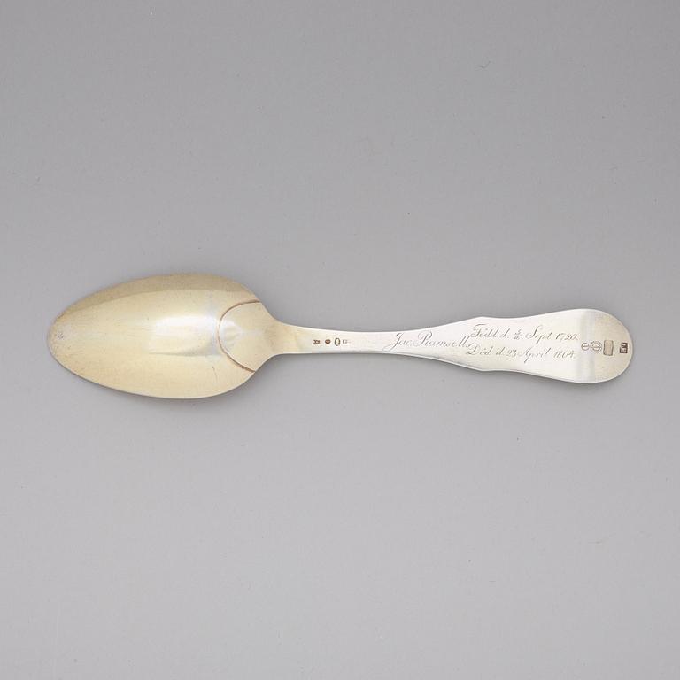 A Swedish early 19th century silver-gilt spoon, mark of Pehr Zethelius, Stockholm 1804.