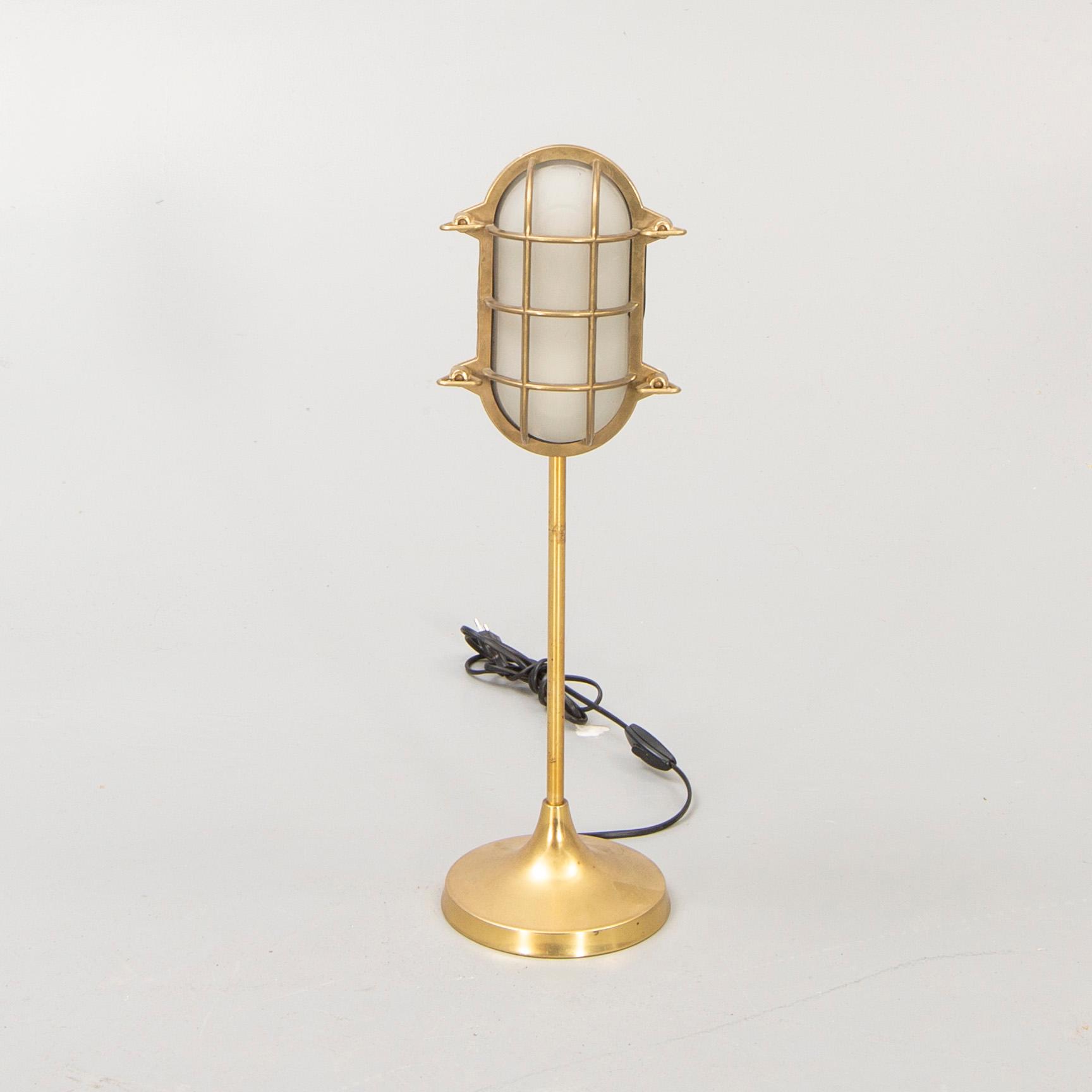 A late 20th century brass table lamp.