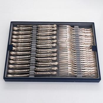 Bestickuppsättning, 231 delar, silver, "Prins Albert", CG Hallberg och GAB, 1960-65. Delvis sterling silver.