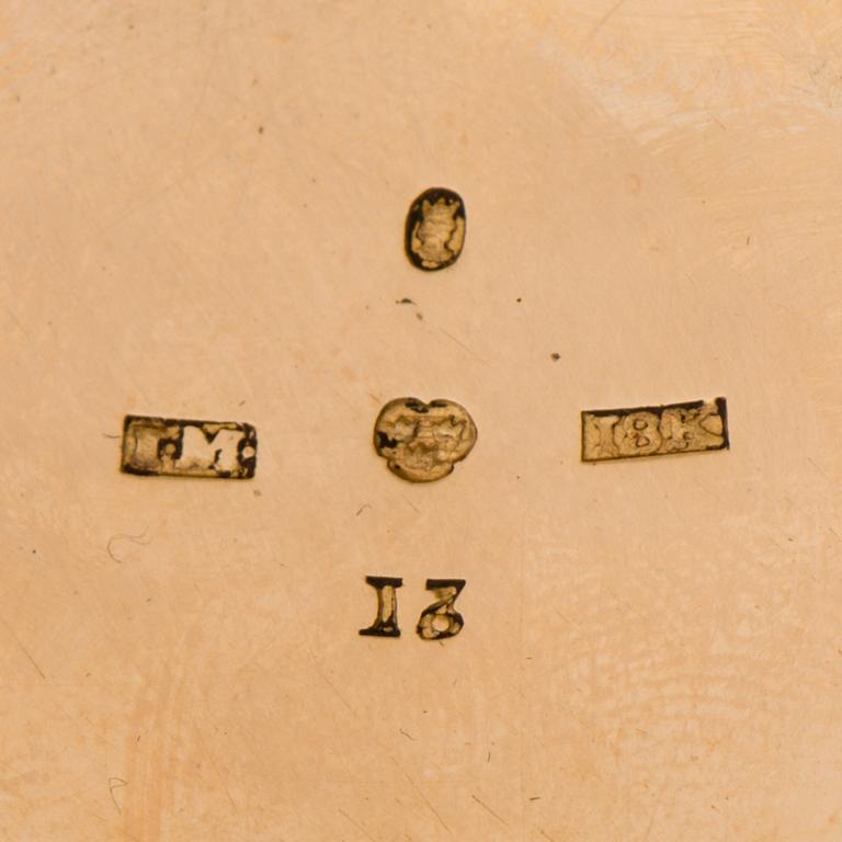 TASKUKELLO, Lundström Stockholm, 18K kultaa. 1815.