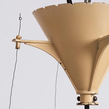 Gunnar Asplund, attributed to, a ceiling lamp, reportedly with provenance architect John Elisasson (an Asplund assistant), 1930s.