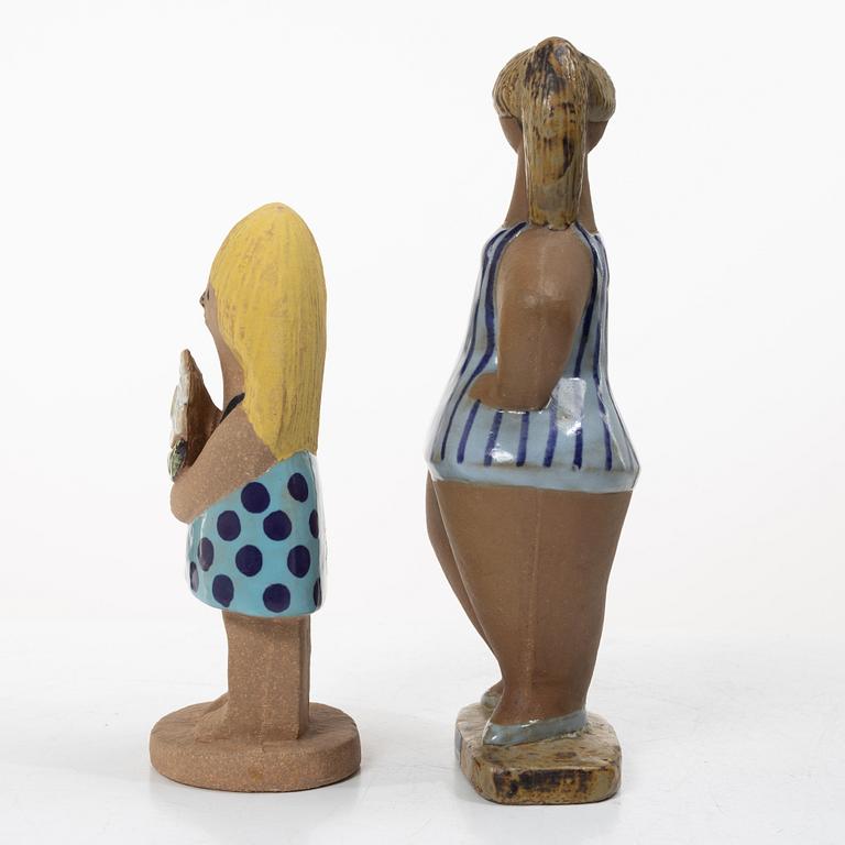 Lisa Larson, Two figurines, stoneware, Gustavsberg.