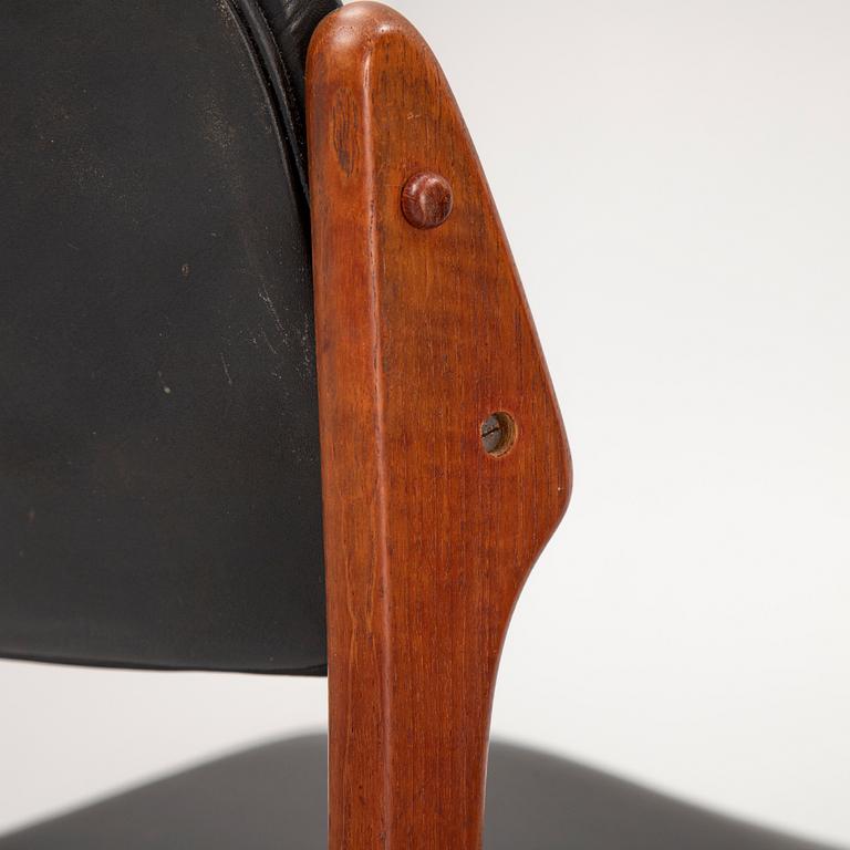 Erik Buch, four model 49 teak chairs, Odense möbelsnickeri, Denmark, 1950's/60's.