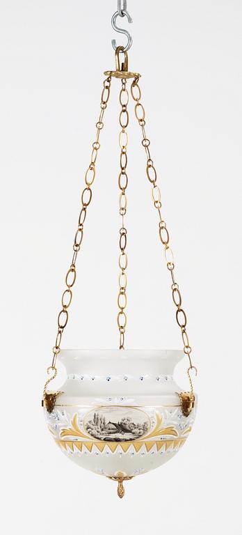 A hanging-lamp in the late gustavian style. 19/20 th century.