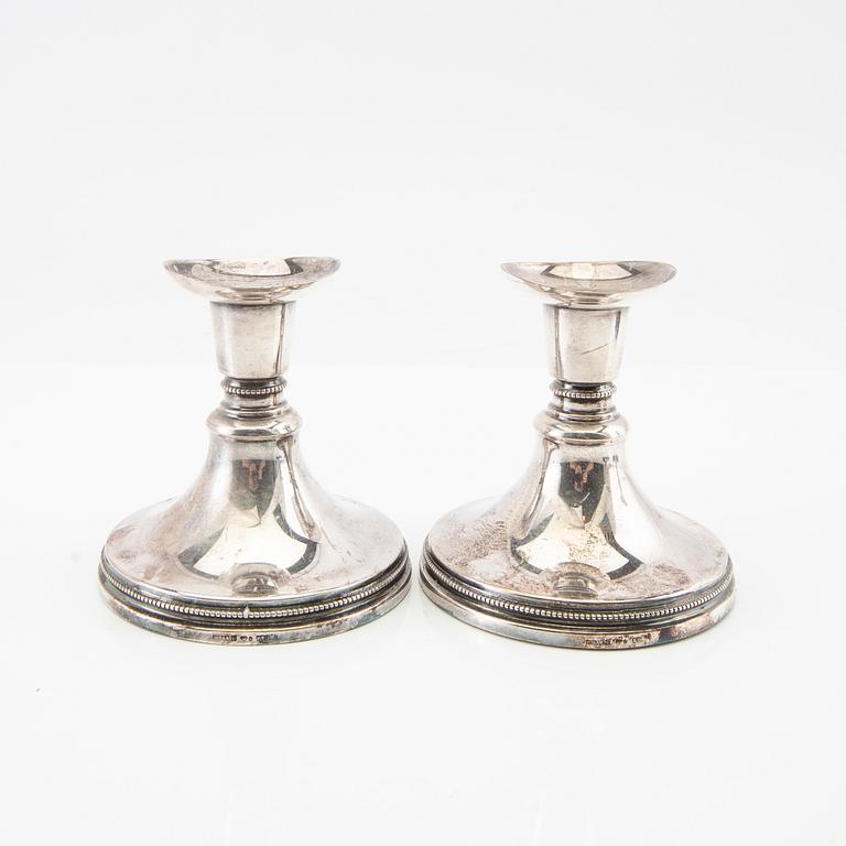 Candlesticks, 2 pairs, silver, MGAB Uppsala, late 20th century.