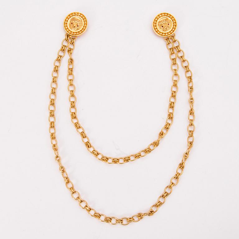 CHANEL, Vintage Double Chain Brooch.