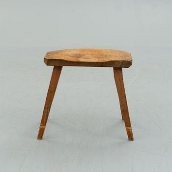 A pine stool from Hälsingland, 19th/20th Century.