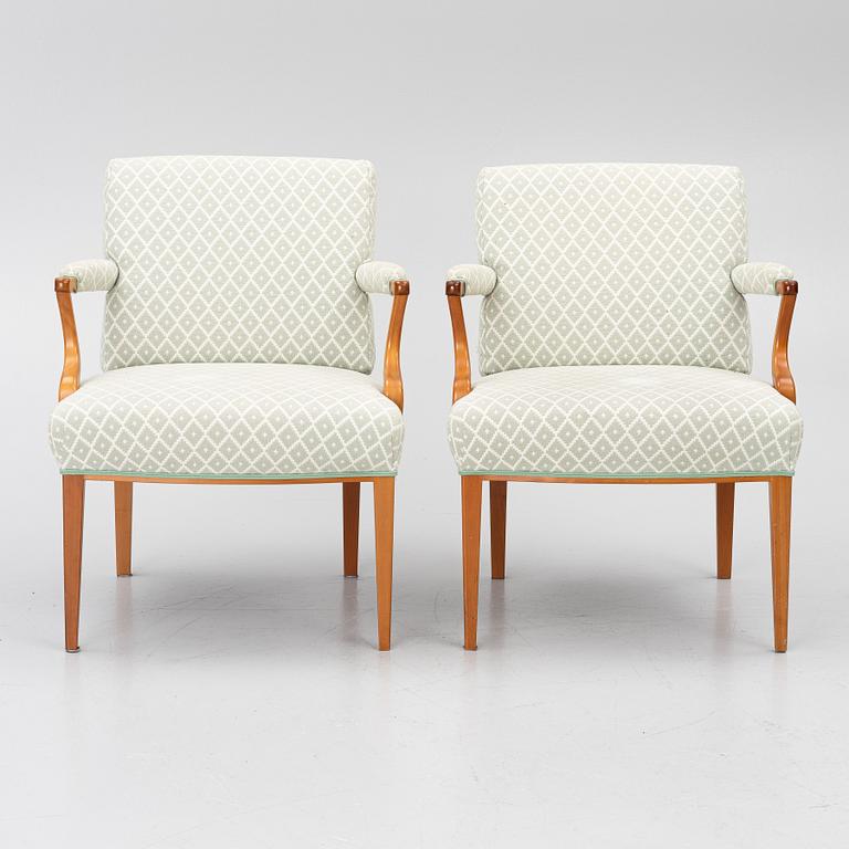 Josef Frank, a pair of model 969 armchairs, Svenskt Tenn.