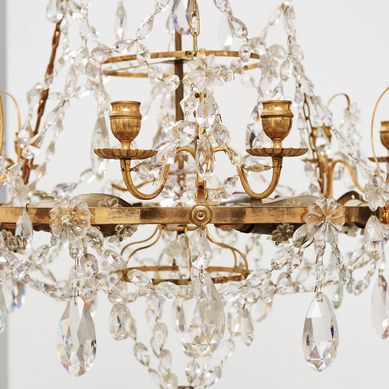 A Gustavian late 18th century six-light chandelier.