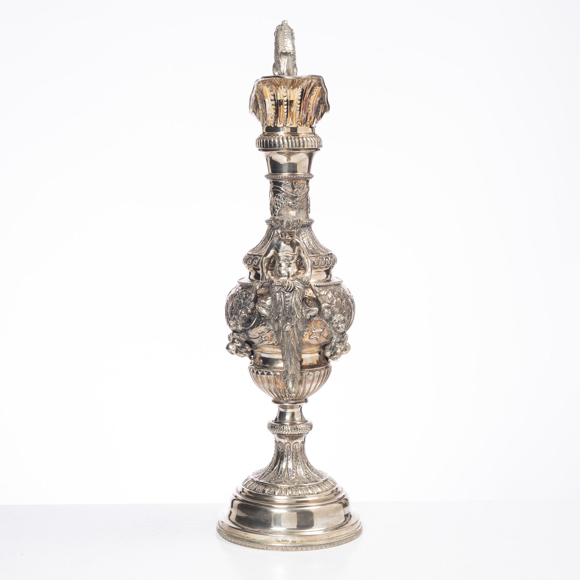 Lale Silverware & Co Ltd, a large sterling silver jug, Istanbul, Turkey 20th century.