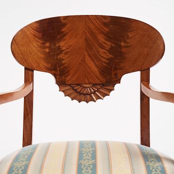 A pair of Swedish Empire armchairs, Stockholm, 1820s.