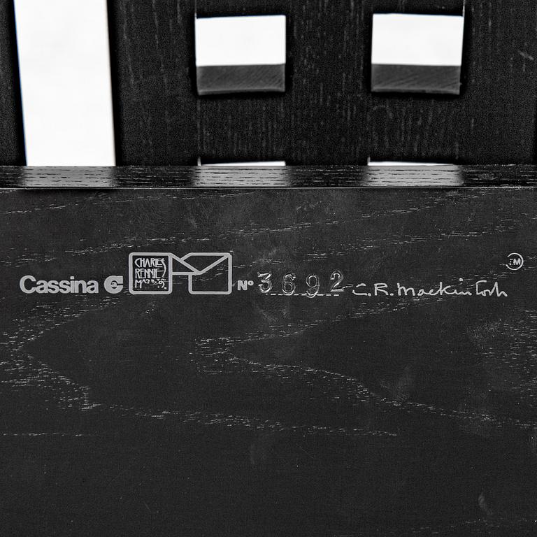 A 'Willow 1' by Charles Rennie Mackintosh for Cassina, designed 1904, produced 1973, No 3692.