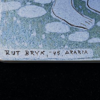 RUT BRYK, CERAMIC RELIEF. The Melody of the Princess. Signed Bryk, Arabia -45.