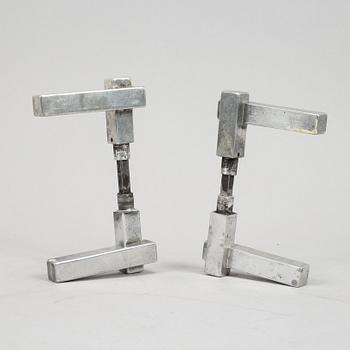 Three pairs of chrome door handles, 1930's.