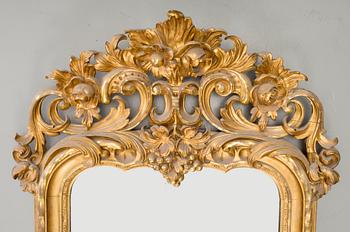 A large gulit mirror, late 19th century.