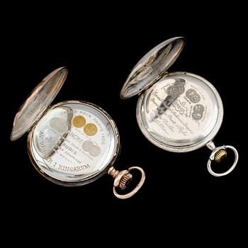 FICKUR, 2 st, silver, Omega och Zenith, 1900-talets första hälft.