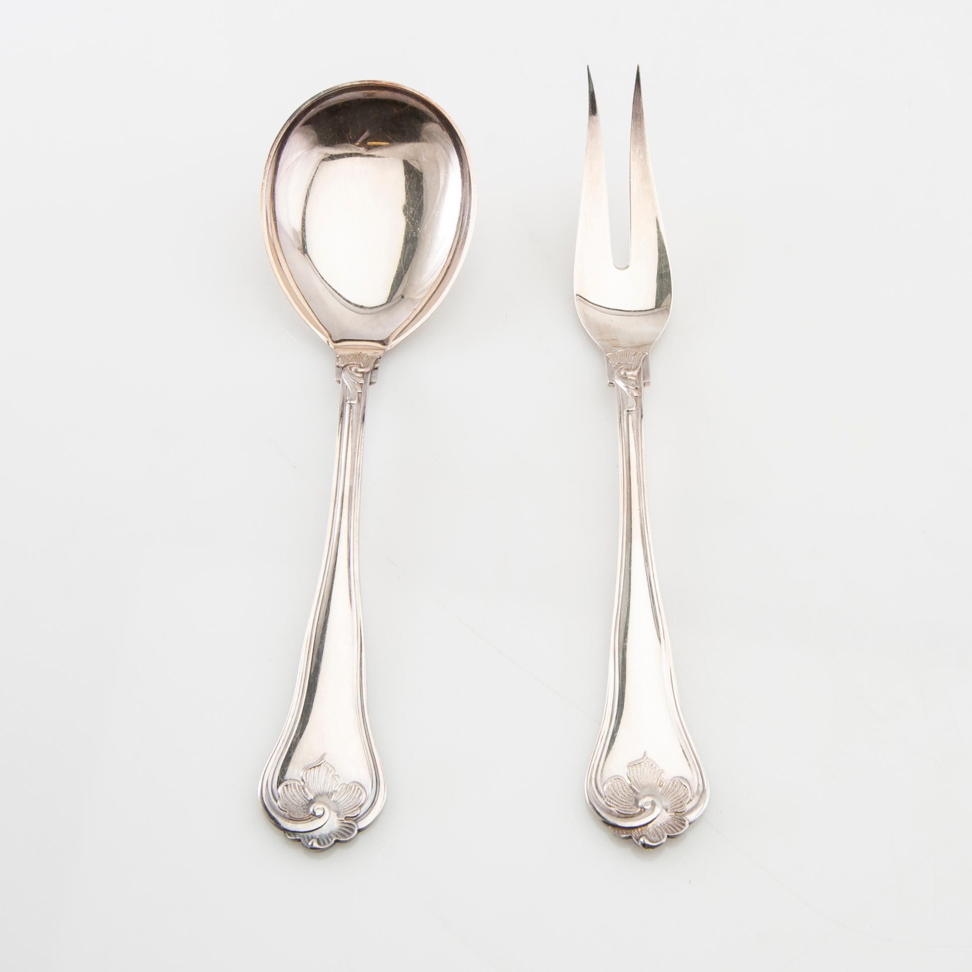 Cutlery 74 pcs "Kungsholm" silver, GAB Stockholm 1957-1966.