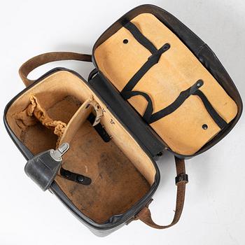 Mellanformatskamera, Rolleiflex, med väska och tillbehör, Franke & Heidecke, 1900-talets mitt, Tyskland.