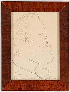 Isaac Grünewald, pencil drawing, signed.