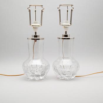 BORDSLAMPOR, 1 par, glas, Olle Alberius, Orrefors, 1900-talets andra hälft.