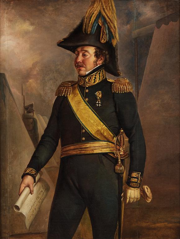 Porträtt föreställande generaladjutant  friherre ”Christer Carlsson Posse af Säby” (1776 - 1836).