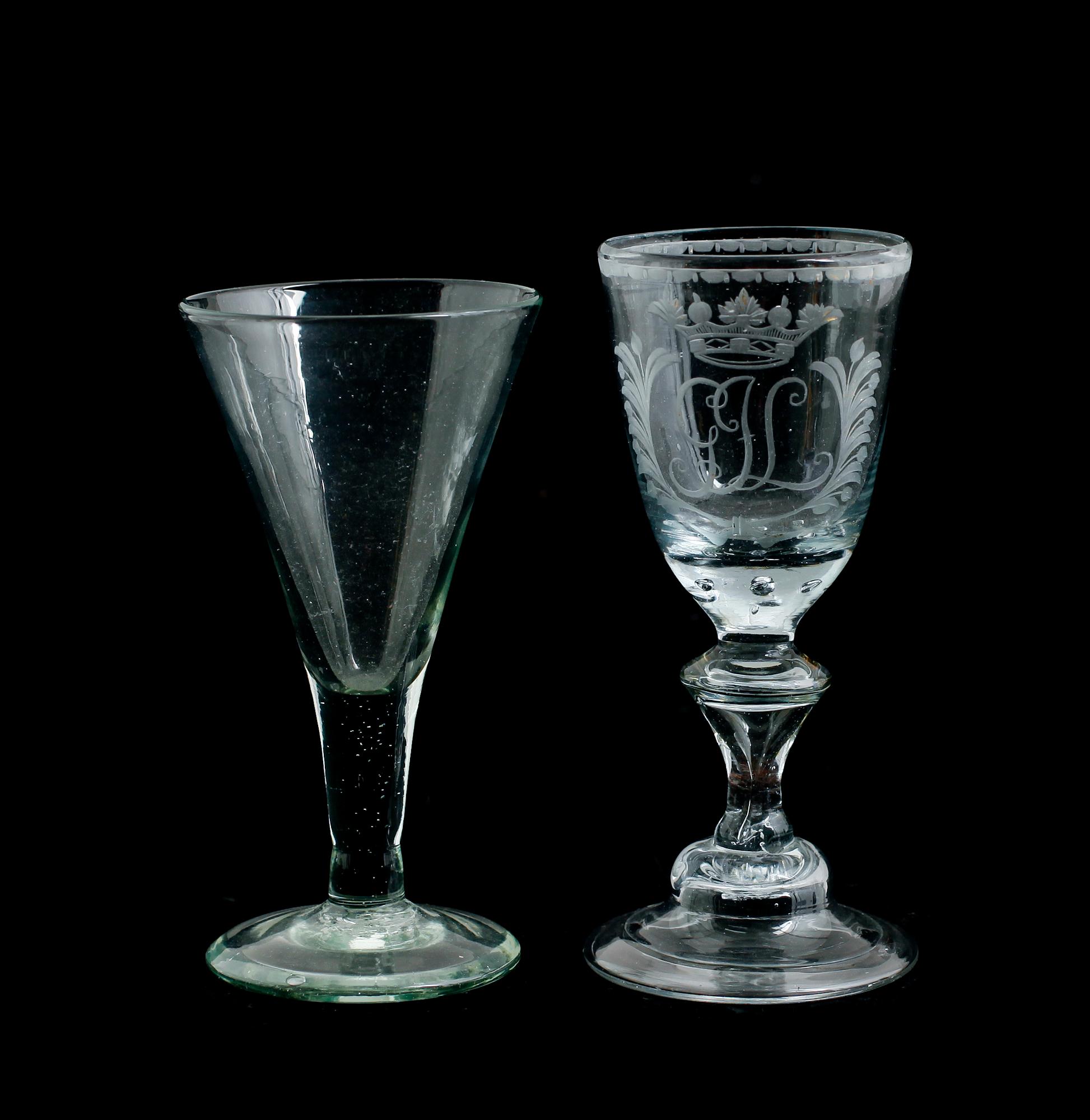 VINGLAS, 2 st, 1800-tal.