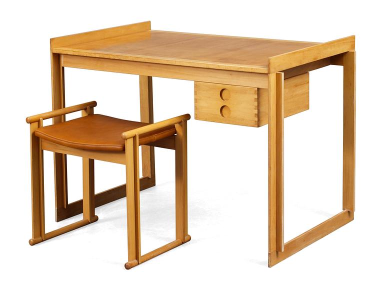 A Anders Berglund, Gösta Engström and Hans Johansson table with stool.