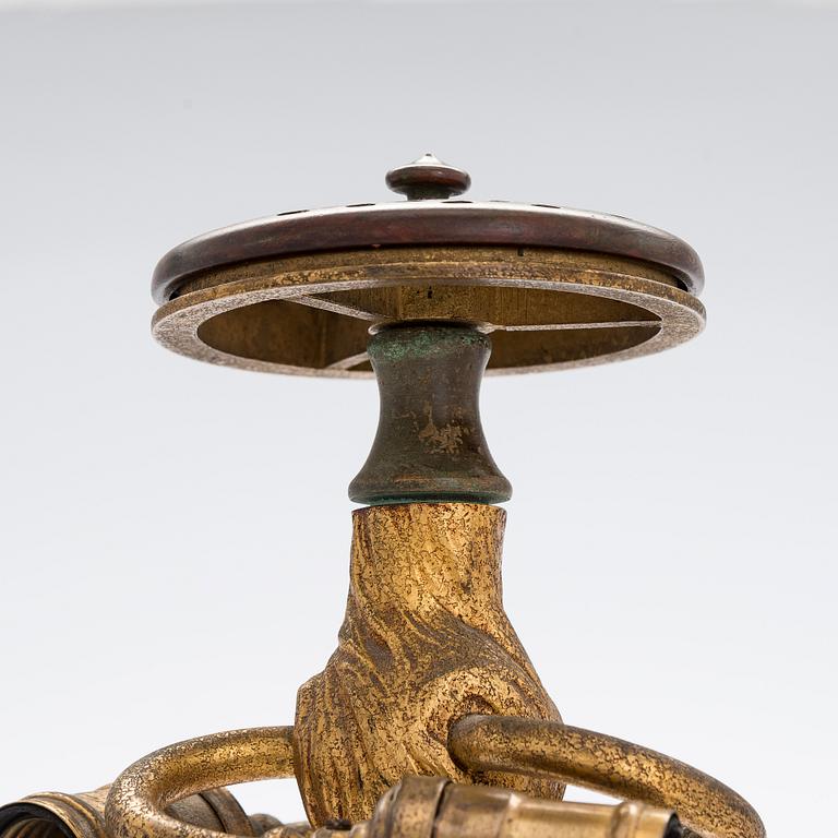 Tiffany Studios, a 'Dragonfly and Pony base' table lamp, New York around 1900.