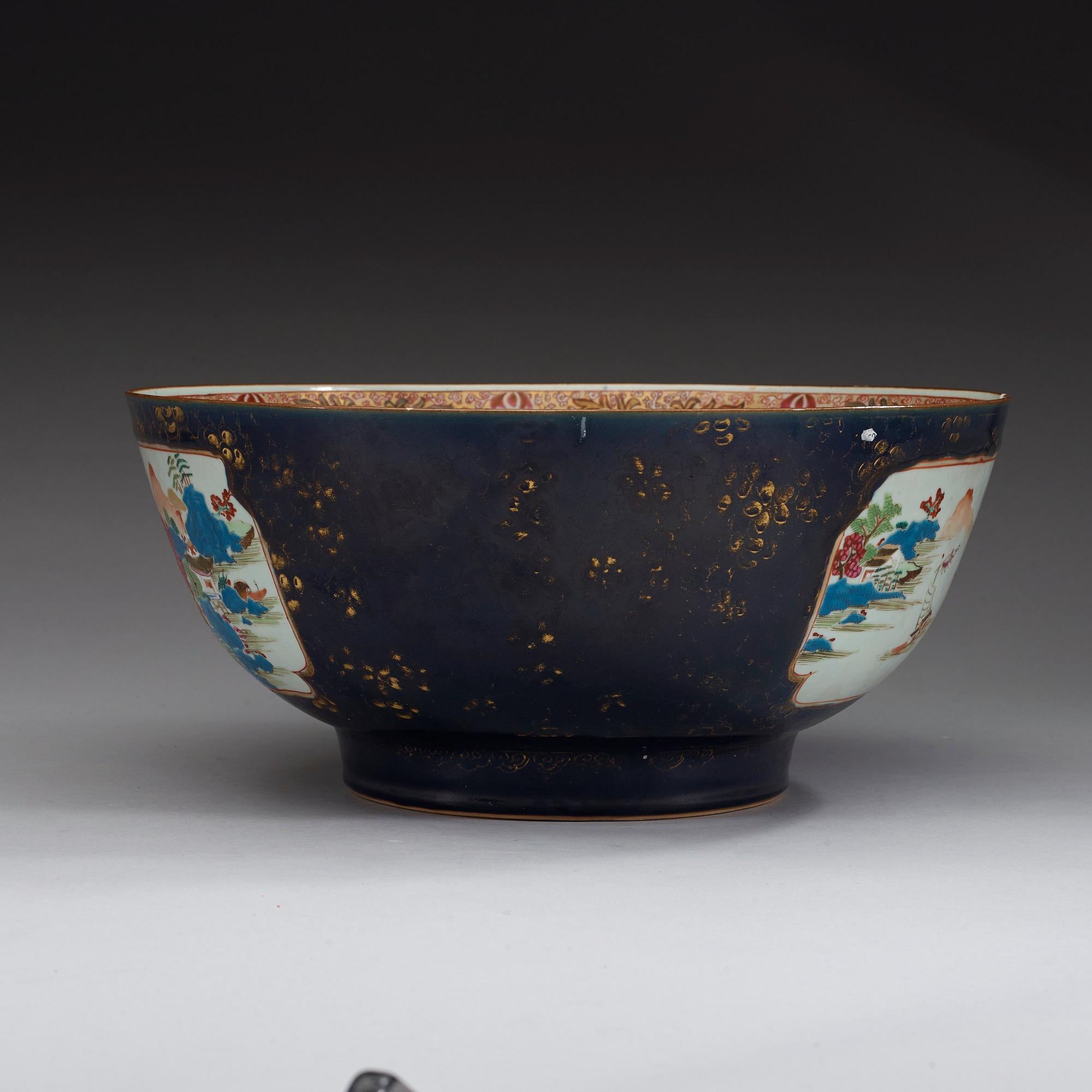 BÅLSKÅL, kompaniporslin. Qingdynastin, Qianlong (1736-95).
