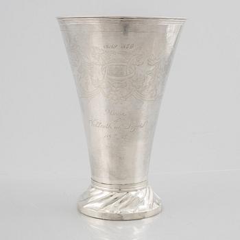 A silver beaker by Lars Löfgren, Hudiksvall (1797-1853).