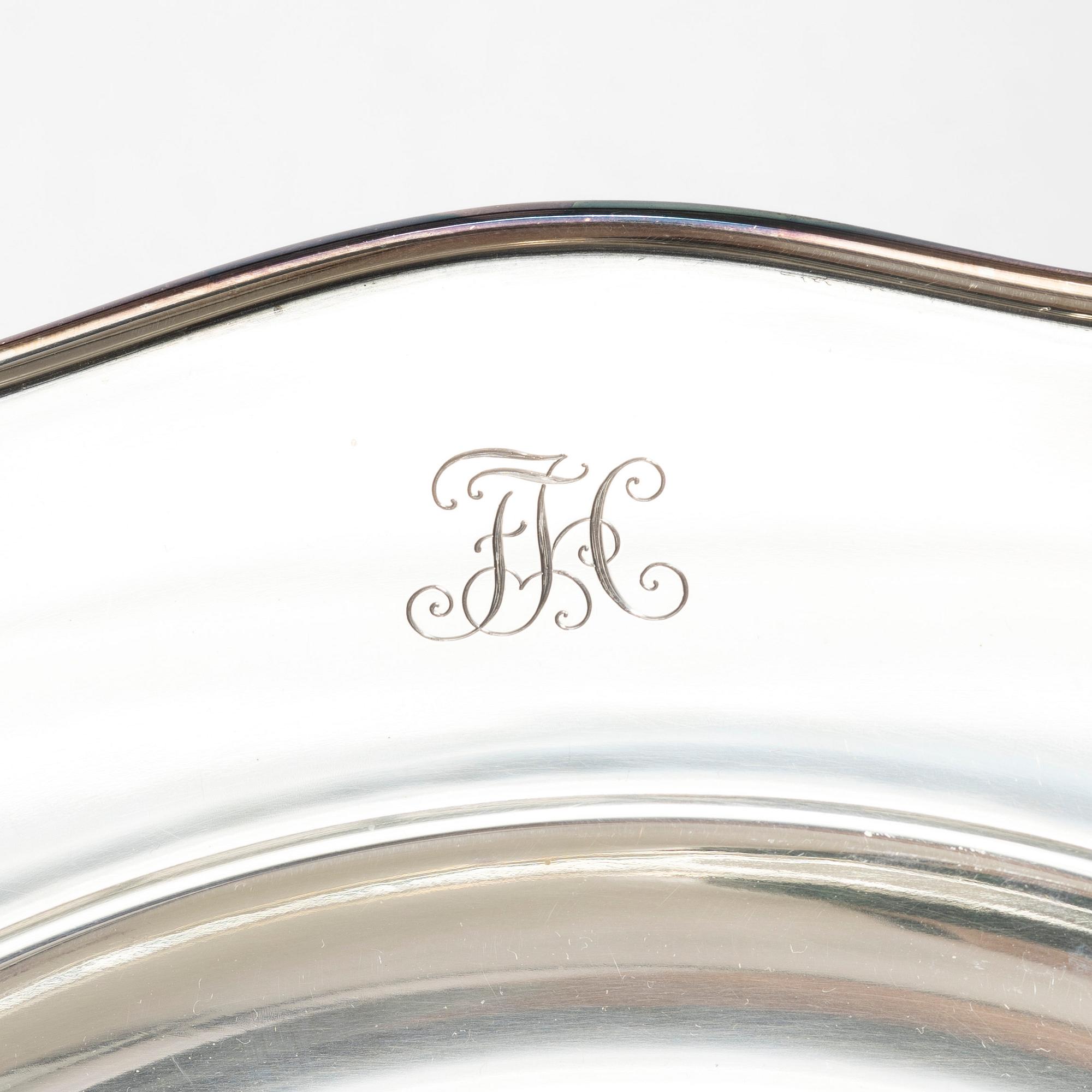 W.A. Bolin, Kuverttallrikar, 6 st, silver, Stockholm 1937.