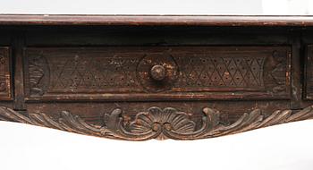 SKRIVBORD, 1700-/1800-tal, dubbelsidigt.