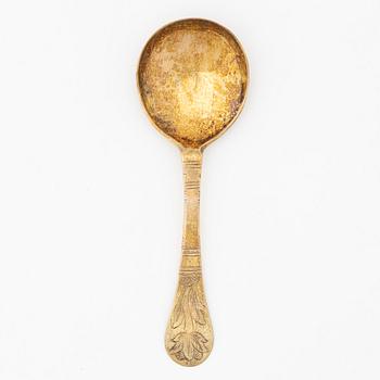 A Norwegian silver gilt spoon, mark of  Peder Christensen, Bergen, active 1774-1808.