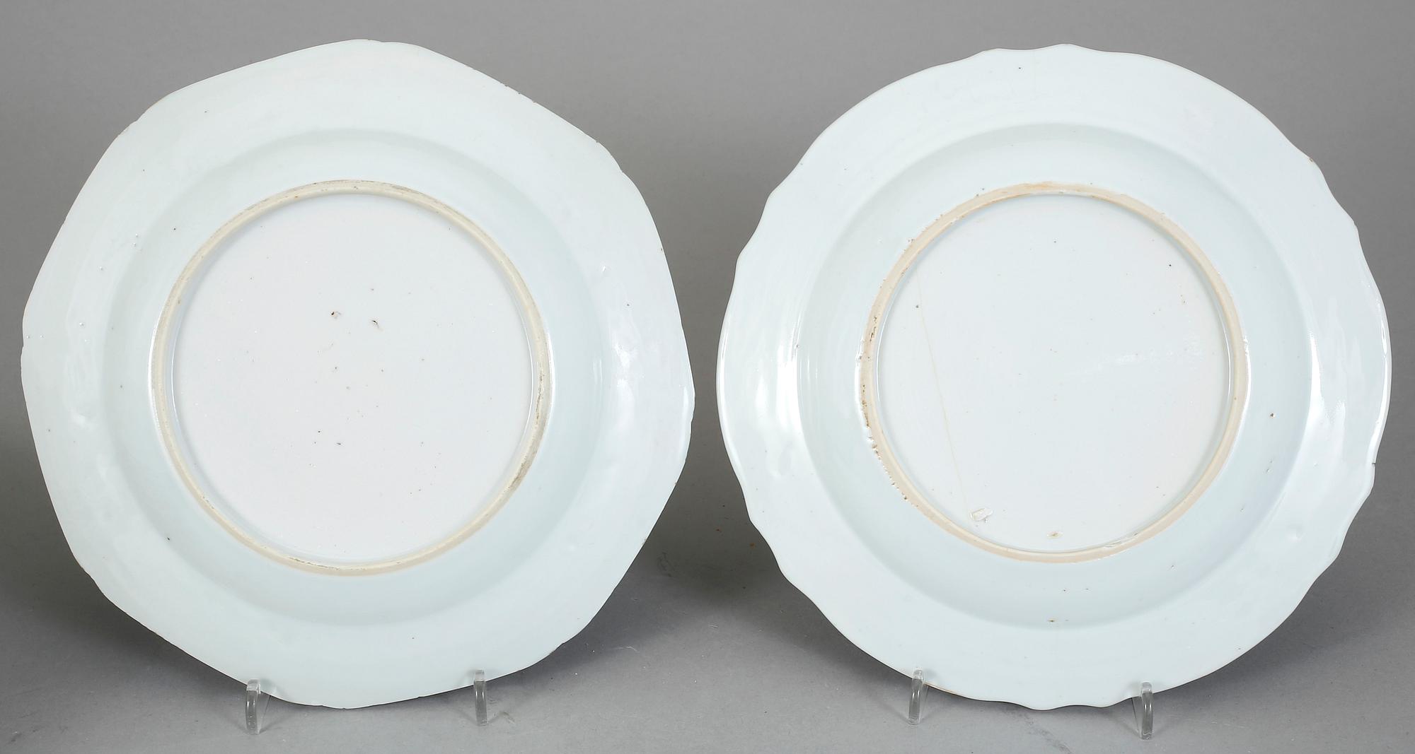 TALLRIKAR, 9 st, porslin, Qianlong, Kina 1700-tal.