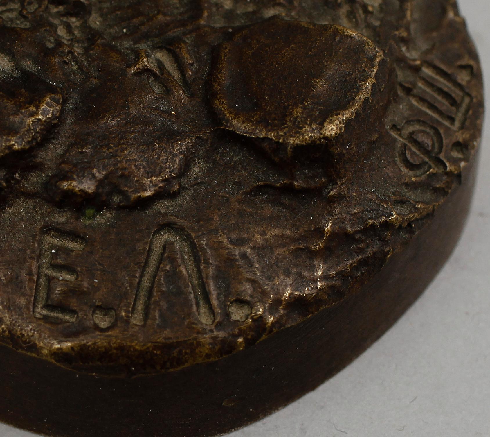 OKÄND KONSTNÄR, skulptur, brons, monogramsign E A, 1800-tal.