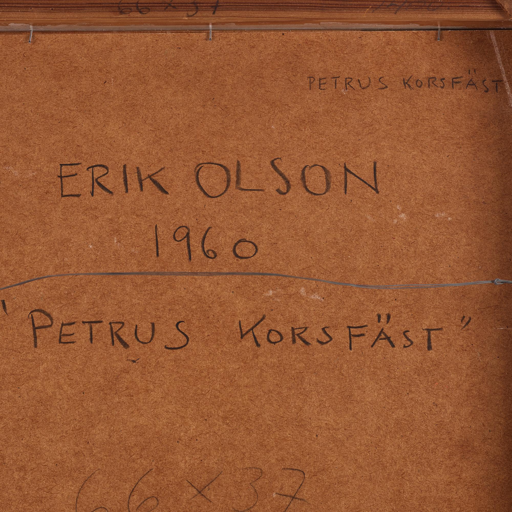 Erik Olson,  oil on canvas laid down on panel, signed and dated 1960.